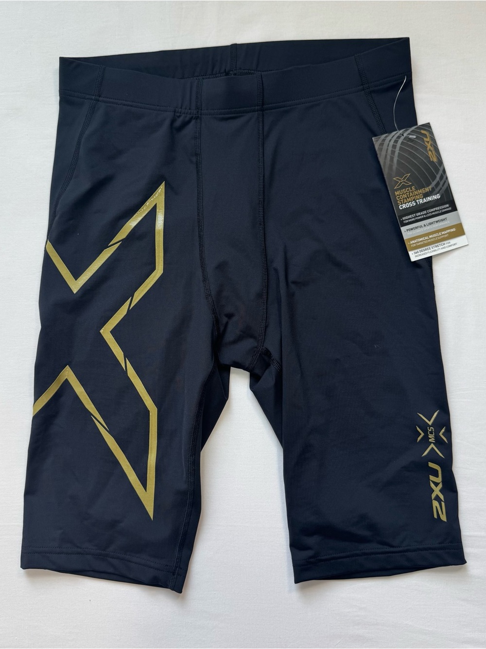 2XU Compression Shorts Men’s Large Black 10” Cross Training Biking Stretch NEW